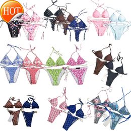 Designer Sexy Bikini sets 2024 New Fashion Womens Luxury Swimsuit Bathing Costumes de natation Polyester Lettre Mid Taist Vacation Fête Scrunch Sexy S Swimsuits