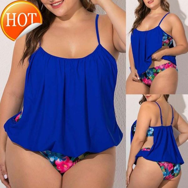 Diseñador Sets Sexy Bikini 2024 NUEVA MODA FOMBRA L-5XL Mujeres Tailas de dos piezas Floral Impresión Floral Sling Plus Tamaño de playa Tanga Diseño de moda Huecar F4 F4