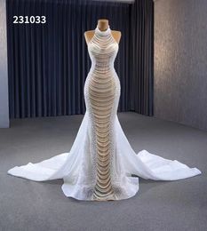 Robe de mariée sirène de créateur, Sexy, sans manches, pour femmes, SM231033