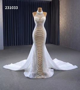 Vestido de novia sirena diseñador sexy sin mangas para mujer SM231033