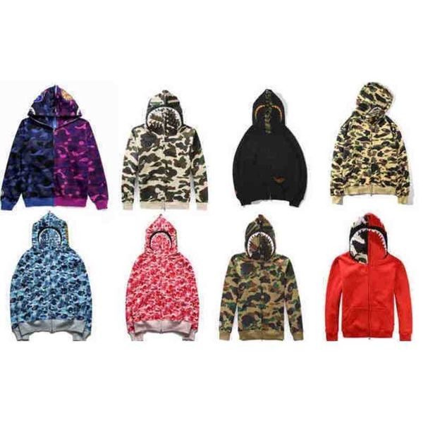 Swark Shark Skoke à capuche avant Camouflage Print Sweat-shirt Baignoire Cardigan Cardigan Lurker Lurker Peluchers Hommes et Femmes Veste