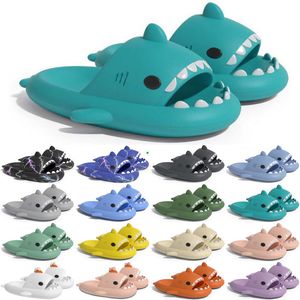 Livraison gratuite Designer Shark glisse une pantoufle de sandale pour les hommes femmes sandales gai pantoufle mules hommes pantoufles entraîneurs tongs sandles color23
