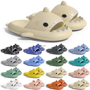 Gratis verzending designer shark slides sandaal slipper sliders voor mannen vrouwen GAI sandalen slide pantoufle muilezels heren slippers trainers gif slippers sandles color9