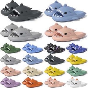 Livraison Gratuite Designer Shark Diapositives Sandale Pantoufles Sliders pour Hommes Femmes Sandales Slide Pantoufle Mules Hommes Femmes Pantoufles Formateurs Tongs Sandles Color79