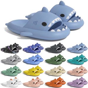 Livraison Gratuite Designer Shark Diapositives Sandale Pantoufles Sliders pour Hommes Femmes Sandales Slide Pantoufle Mules Hommes Femmes Pantoufles Formateurs Tongs Sandles Color7