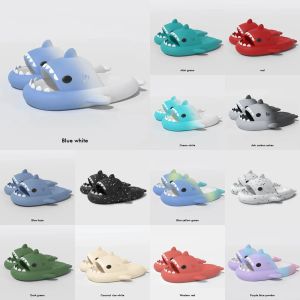 Designer Shark Slippers Sinders Summer Men Femmes Rainbow Slides Rose Blue Gris Mémoire Gris South