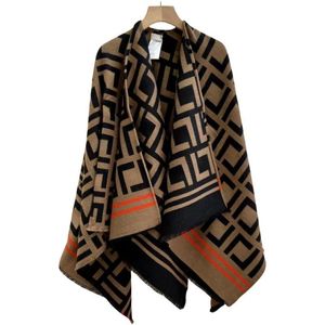 designer sjaal cape Poncho-stijl voor dames Grote stijlvolle bruine sjaals