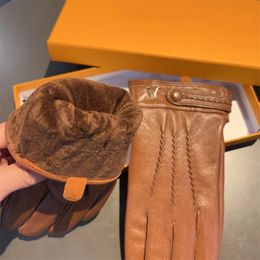 Designer Schapenvacht Handschoenen Sport Mode Handschoen Heren Dames Kasjmier Handschoenen Winter Hoge Kwaliteit Letter Gants 2 Kleuren
