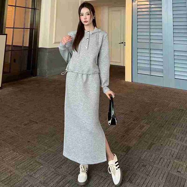 Designer Shenzhen Nanyou haut de gamme MIU maison début du printemps à la mode sport style lettre ruban épissé pull ensemble PJIV