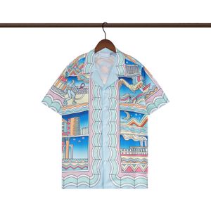 Camisa de diseñador 24ss Camisas con botones para hombre Camisa de bolos con estampado Hawaii Camisas casuales florales Hombres Slim Fit Vestido de manga corta Camiseta hawaiana M-3XL 40