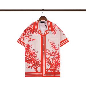 Camisa de diseñador 24ss Camisas con botones para hombre Camisa de bolos con estampado Hawaii Camisas casuales florales Hombres Slim Fit Vestido de manga corta Camiseta hawaiana M-3XL 37