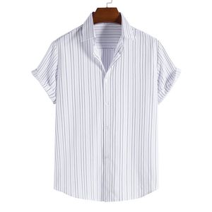 Camisa de diseñador para hombre blusas de diseñador para hombre Camisa de manga corta a rayas de verano para hombre tendencia casual suelta simple todo Camisa fresca para patrón de rayas de algodón verde