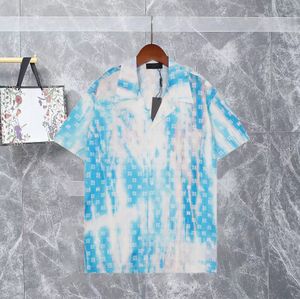 Chemise de créateurs chemise boutonuse de chemise de bowling imprimée fleur hawaïenne chemise de soie décontractée pour hommes mince robe à manches