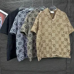 Camisa de diseñador, camisa de botones para hombres, camisa de boliche estampada, camisa casual de letras hawaianas, camisa de manga corta de ajuste delgado de hombres, ropa, camiseta hawaiana