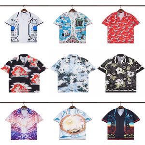 Designer Shirt Mens Button Up Shirts print bowling shirt Hawaii Bloemen Casual Shirts Mannen Slim Fit Jurk met korte mouwen Hawaiiaans t-shirt Aziatische maat M-3XL