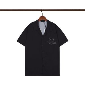 chemise de designer Chemise de bowling à imprimé géométrique pour hommes Chemise décontractée à rayures hawaïennes T-shirt polyvalent à manches courtes pour hommes