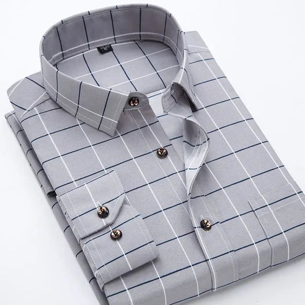 Camisa de diseñador Camisa lisa de manga larga para hombre, primavera y otoño, camisa informal para hombre, vestido estampado para hombre, corte entallado a rayas, de abajo hacia abajo, negocios 231211