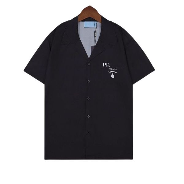 Chemise de créateur T-shirt à manches courtes hommes nouvel été haut de gamme en soie imprimée à manches courtes T-shirt à revers taille M-3XL