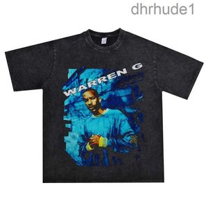 Designer Shirt Zomer West Coast Rap Gang Funk Hip Hop Warren g Singer Print Gewassen Oud T-shirt Korte Mouw Loose Fit UAZB 3C2H 8AZJ