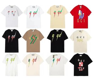 Designer shirts voor mannen Guccshirt Fashion T-shirt Katoenparen T-shirt Casual Summer Men Women kledingmerk korte mouw TEES Designer Classic Letter T-shirt