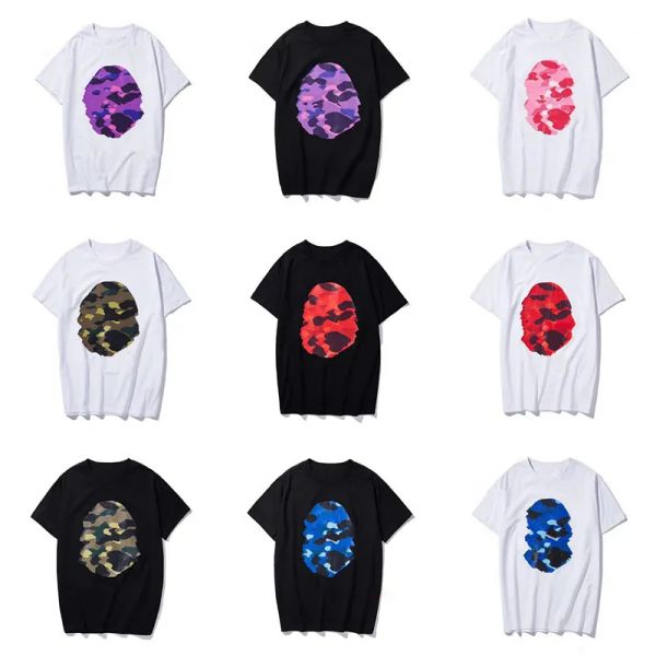 Camisetas de diseñador Camisas para hombre Tops de verano para mujer Ropa Camiseta para hombre Camiseta con cuello redondo de pareja Ropa de calle de algodón transpirable Camiseta de manga corta con estampado de letras Bapes Polos