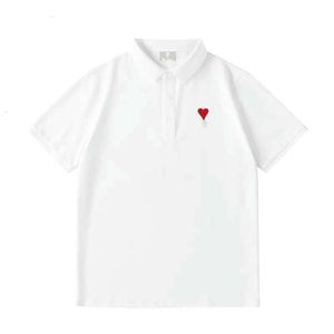 chemises de créateurs hommes polo chemise mode coeur broderie graphique tee-shirt col POLO chemise à manches courtes hommes femmes sweat-shirt d'été