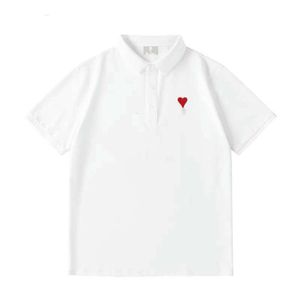 chemises de créateurs hommes polo chemise mode été coeur broderie graphique tee-shirt col POLO chemise à manches courtes hommes femmes sweat-shirt surdimensionné