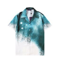 Camisas de diseñador Moda para hombre Camisa de bolos negra con estampado clásico geométrico Hawaii Camisas casuales florales Hombres Slim Fit Manga corta