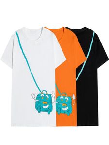 Camisas de diseñador Naranja blanca Bolsa Black Impresión Camiseta 100 Algodón de algodón Mierda de manga corta Mancha corta Tamaño SXXL8455003