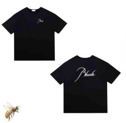 Camisas de diseñador Camisetas para hombre de verano Para mujer Diseñadores Rhude para hombres Tops Carta Polos Camisetas bordadas Ropa Camiseta de manga corta