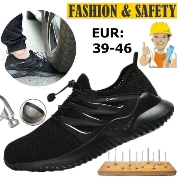 Chaussure de créateur Chaussures à bout en acier à la mode pour hommes Chaussures de sécurité en fibre de Kevlar Respirant Anti-écrasement Anti-piercing Chaussures de travail pour hommes
