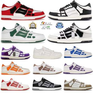 2024 Designer Sneakers Mens Chaussures de course Skel Top Low Great Le cuir authentique blanc vert noir gris brun poudre Blue Womens Chaussures Femmes Sports Trainers Sneakers