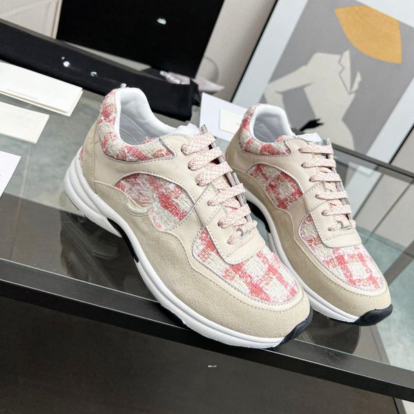 chaussures de designer baskets chaussures femmes luxe rétro décontracté daim cuir couture multicolore toile sneaker polyvalent femmes course semelles épaisses augmenté hommes