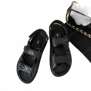 Zapato de diseñador Mujer Sandalias Slingback Plataforma Papá Sandalia Zapatos Cuero Becerro acolchado Diapositivas Verano abuelo Sandalias de lujo para mujer niZbXp