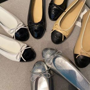 Designer schoen dames kleding schoenen lente herfst 100% lederen brief boog ballet dance formele schoenen mode vrouw flat boot schoen dame vertrappen luie loafers
