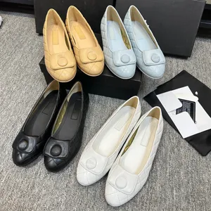 Chaussures de designer pour femmes Chaussures habillées Printemps Automne 100% cuir lettre arc Ballet Danse chaussures formelles mode femme Chaussure bateau plat Lady Trample Lazy Mocassins Grand