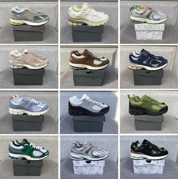 Zapatos de diseñador 2002R Zapatos para correr para hombre para mujer Paquete de protección Mirage Grey Driftwood Atmos Oasis Auralee Wet Blue Black Grey The Basement Steel Cloud Angora simios