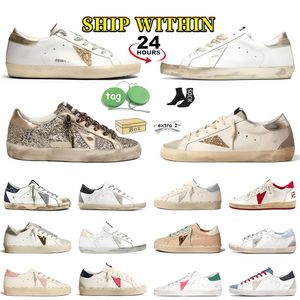 designerschoenen 2024 Goldengoosess sneakers Luxe produceert oude vuile pailletten in zwart, wit en roze vrijetijdsschoenen voor dames heren outdoor wandelschoenen