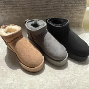 Designer Schoenen Australië Dames Winterlaarzen Tasman Bont Slippers Mini Boot Klassieke Platform Laarzen Wol Winter Wol Enkel Korte Laarzen Grote Maat 35-45