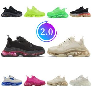 designer schoenen Balencaigaitiess 2.0s triple heren dames luxe Schoenen triple puffs lace Heren Dames campus Platform Sneakers Heldere zool Grijs Rood Roze blauw Koninklijk Neon Groen