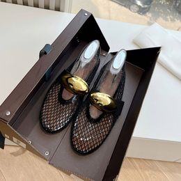 Designer Shoes Ballet Shoes Flat Hollow Out dames luxe ontwerpers lederen fabrieksschoenen met doos