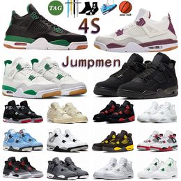 Chaussures de designer Livraison gratuite Chaussures de basket-ball vert pin Hommes Femmes Baskets Jumpman 4 Militaire Black Cat 4s J4 Red Thunder University Blue Sail 4 Baskets d'extérieur