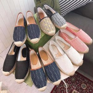 Designer Schoenen Canvas Loafers Borduren Vrouwen Sandalen Luxe Quilten Pure Hand Naaien Platte Schoen Seizoensmode Loafer