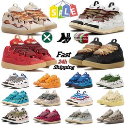 chaussures de marque chaussures de sport chaussures Lanvinss noir blanc rose clair bleu clair rouge orange gris caoutchouc de veau à semelles épaisses hommes et femmes chaussures de course de sports de plein air