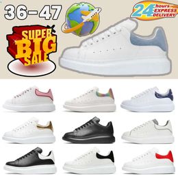 Designer schoenen Casual schoenen platform Sneakers Men vrouwen lederen veterschoenen mode suède multicolour sport wit roze zwarte reflecterende sneakers maat 36-47