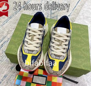 Chaussures de créateurs Chaussures décontractées Rhyton Baskets Multicolores Baskets Beige Hommes Baskets Vintage Chaussures Dames Chaussures en cuir décontractées Sneaker taille Livraison en 24 heures