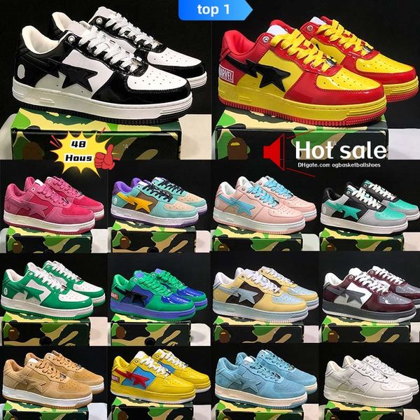 Chaussures de créateurs chaussures décontractées sk8 baskets hommes sta basse femme runing chaussures gris couleur camo camo rose vert jaune bleu daim pastel cuir plate-forme sportive entraîneurs sportifs