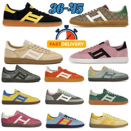 Gratis verzenddesigner schoenen Casual schoenen Sneakers retro damesheren afdrukken witte kern beige roze lopende platform trainer maat 36-45