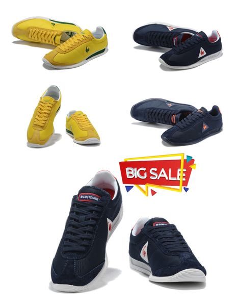 Zapatos de diseñador zapatos casuales zapatillas de zapatillas para mujeres hombres suaves 36-44 tamaño negro azul amarillo envío gratis clásico gallo francés gai gai