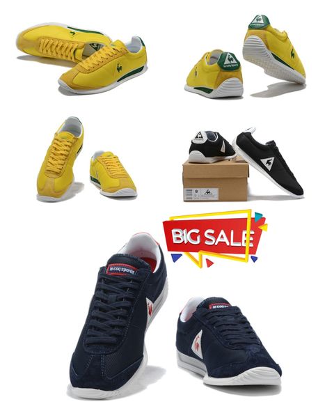 Zapatos de diseñador zapatos casuales zapatillas de zapatillas para mujeres hombres suaves jogging 36-44 negro azul amarillo envío gratis clásico gallo francés gai gai